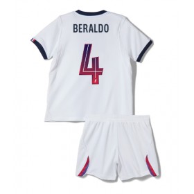 Paris Saint-Germain Lucas Beraldo #4 Borta Kläder Barn 2026-27 Kortärmad (+ Korta byxor)